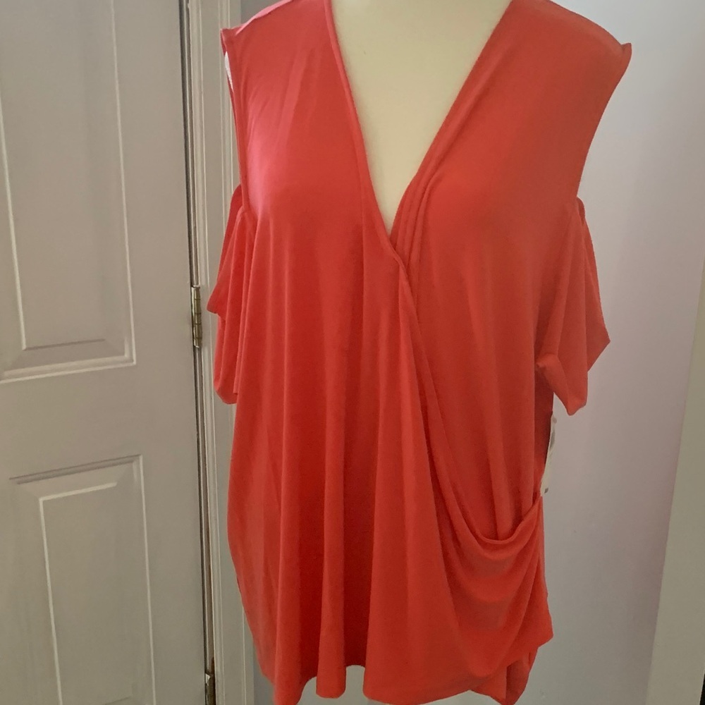 INC International Concepts Coral Drape Blouse